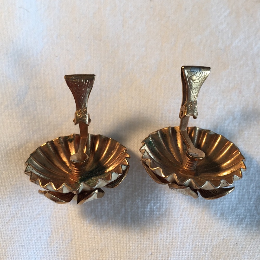 Vintage Moorehouse Enameled Clip On Earrings - Picture 5 of 6